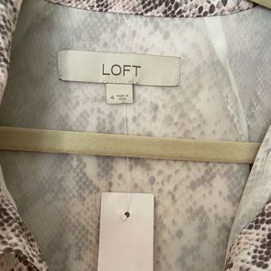 Loft Pink and Grey Snake Skin Dress